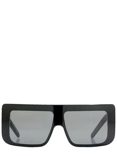 Rick Owens Documenta Rectangular Sunglasses In Black