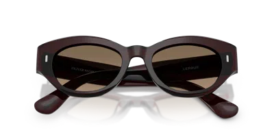 Oliver Peoples Lerrue Oval Sunglasses In Black