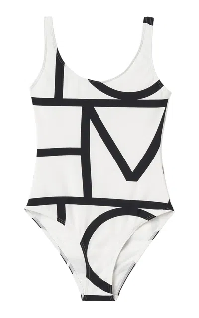 Totême One-piece Swimsuit With Monogram Print In White
