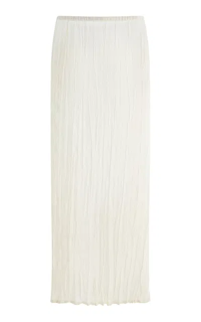 Totême Organic Cotton-blend Bouclé Maxi Skirt In White
