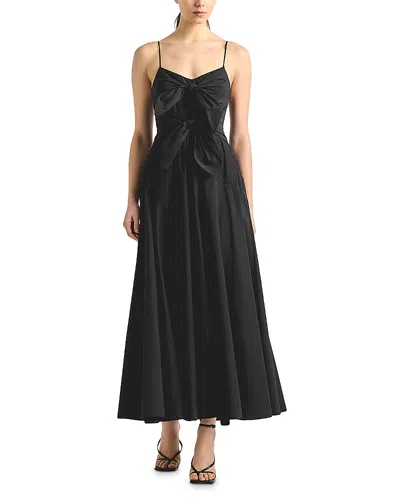 Derek Lam 10 Crosby Unity Poplin Tie Front Dress In Black
