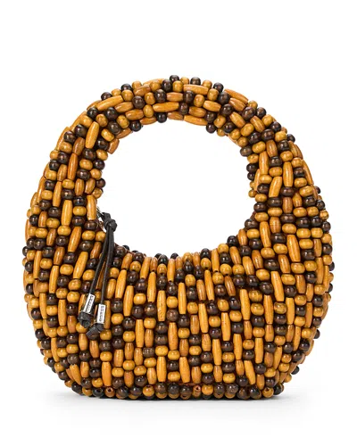Staud Reef Beaded Top Handle Bag In Yellow