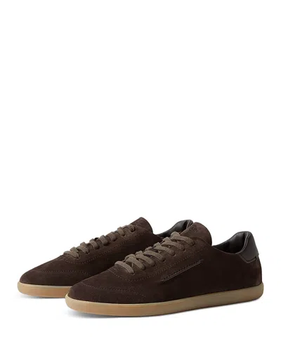 Zegna Suede Low Profile Sneakers Rubber Sole In Brown
