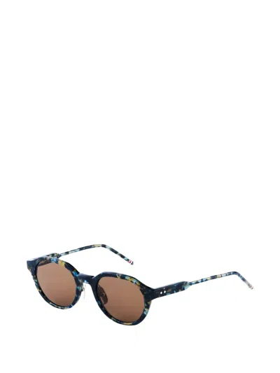 Thom Browne Round Frame Sunglasses In Blue