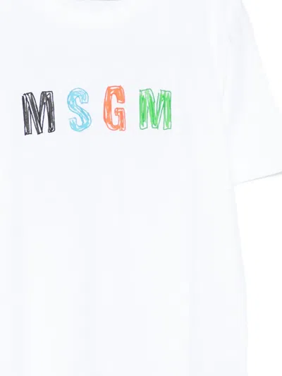 Msgm Logo-print T-shirt In White