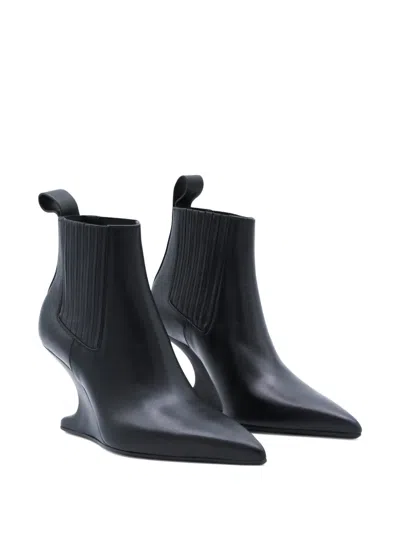 Rick Owens Sculpted-heel Pull-tab Boots In Black