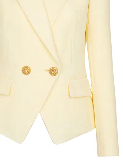Balmain Double-button Blazer In Yellow