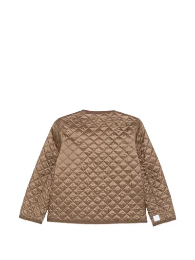 Max Mara Quilted Button Coat In Brown