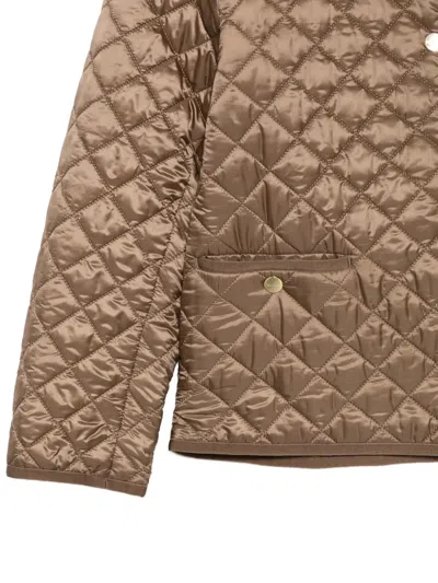 Max Mara Quilted Button Coat In Brown
