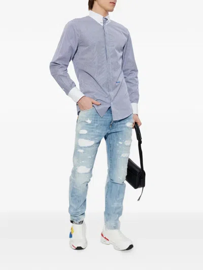 Dsquared2 Long Sleeve Shirt In Blue