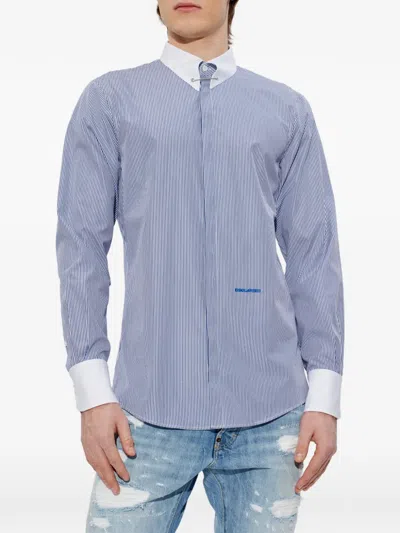 Dsquared2 Long Sleeve Shirt In Blue