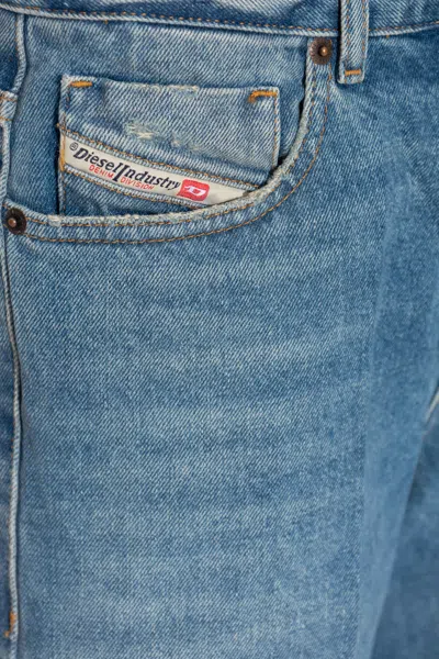Diesel Distressed Bootcut Jeans In Blue