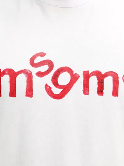 Msgm Logo-print T-shirt In White