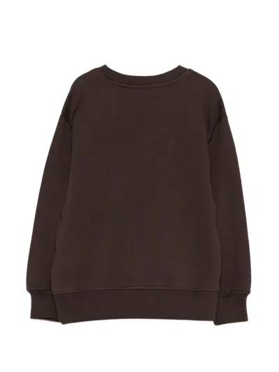 Msgm Logo-print Sweatshirt In Brown