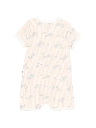 Petit Bateau Striped Romper In Multi