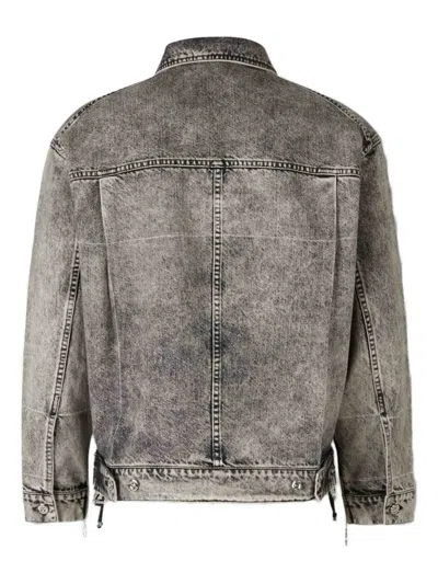 Setchu Button-collar Jacket In Black