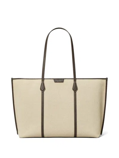 Tory Burch Perry Canvas Tote Bag Work Style In Nude