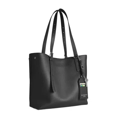 Balenciaga Strap Leather Cardholder In Black