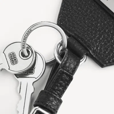 Balenciaga Strap Leather Cardholder In Black