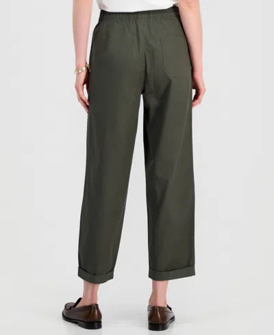 Nautica Jeans Women's Solid Cuffed Pull-on Pants In Green