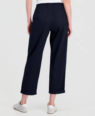 Nautica Jeans Women's Solid Cuffed Pull-on Pants In Black