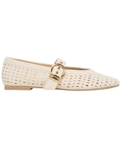 Dolce Vita Mikel Ballet Flats Creme Perforated Suede In Animal Print