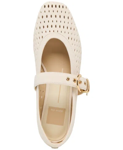 Dolce Vita Mikel Ballet Flats Creme Perforated Suede In Animal Print
