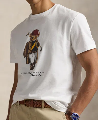 Polo Ralph Lauren Short Sleeve Jersey Knit Novelty Polo Society Bear Tee In White