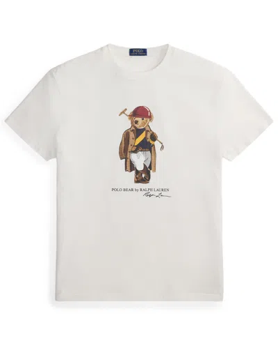 Polo Ralph Lauren Short Sleeve Jersey Knit Novelty Polo Society Bear Tee In White