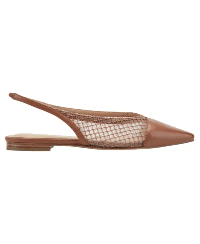 Marc Fisher Ltd Davin Pointed Toe Slingback Flat In Brown