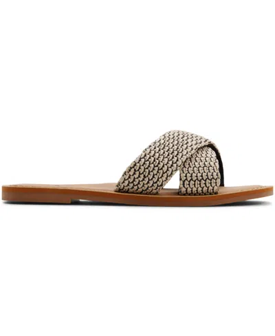 Roxy Andreya Raffia Slide Sandal In Black