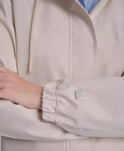 Dkny Short Rain Jacket In Neutral