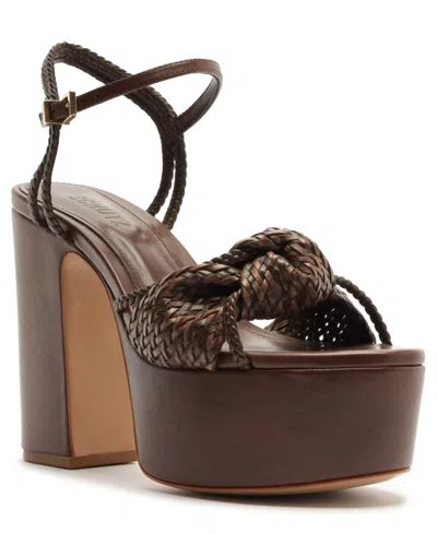 Schutz Kalina Ankle Strap Platform Sandal In Brown