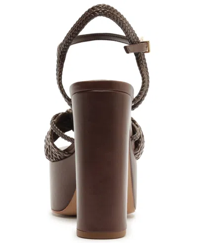 Schutz Kalina Ankle Strap Platform Sandal In Brown