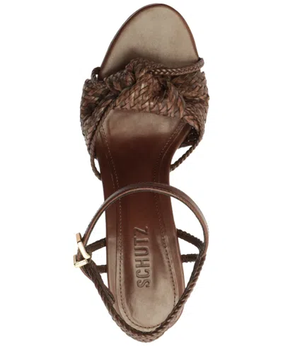 Schutz Kalina Ankle Strap Platform Sandal In Brown