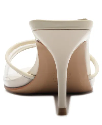 Schutz 75mm Elodie Vinyl Metallic Leather Mules In Silver