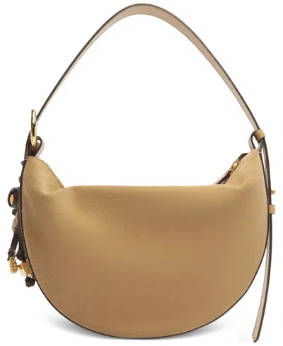 Arezzo Simone Medium Suede Shoulder Handbag In Neutral