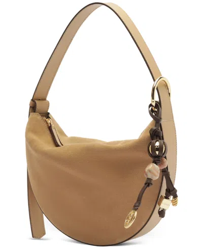 Arezzo Simone Medium Suede Shoulder Handbag In Neutral