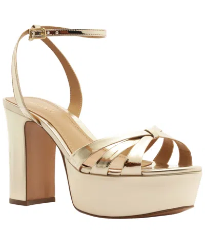 Arezzo Veronica Ankle Strap Platform Sandal In Brown