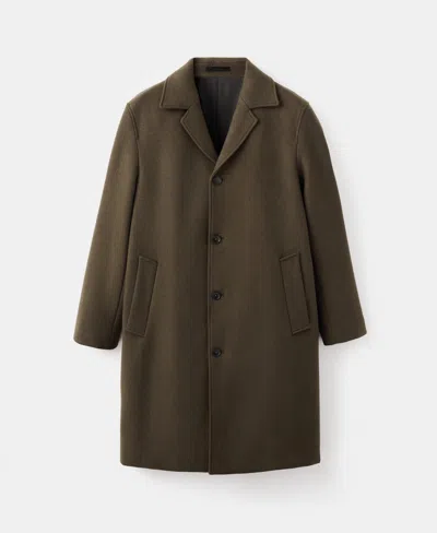 Mango Men's Classic Wool Blend Coat In Brown