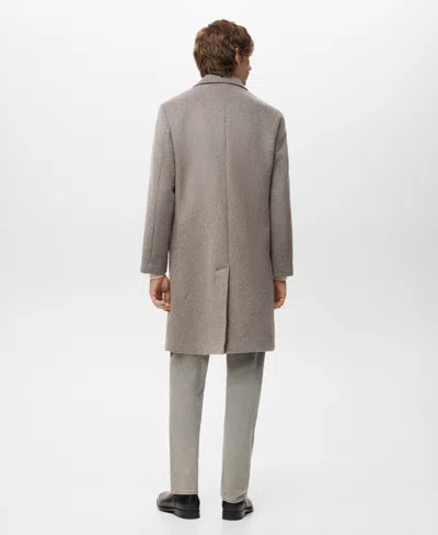 Mango Men's Herringbone Structure Wool Coat In Gray