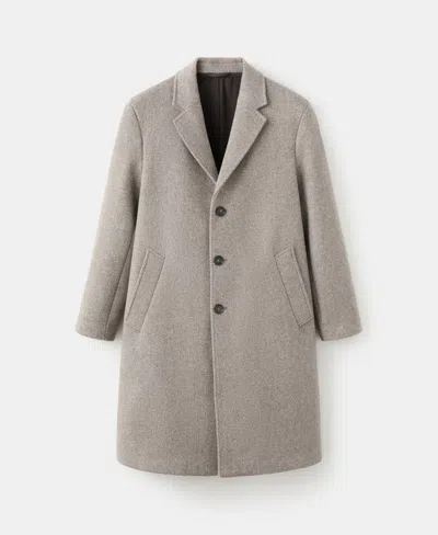Mango Men's Herringbone Structure Wool Coat In Gray