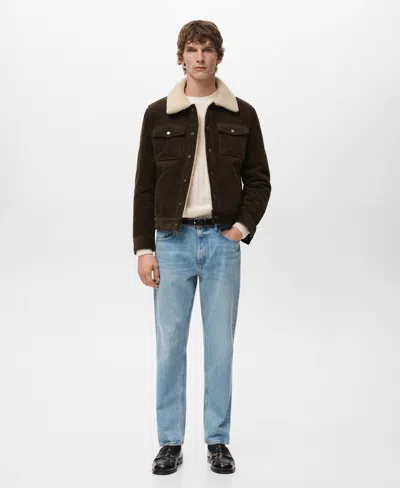 Mango Men's Shearling-effect Lining Corduroy Jacket In Brown