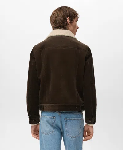 Mango Men's Shearling-effect Lining Corduroy Jacket In Brown