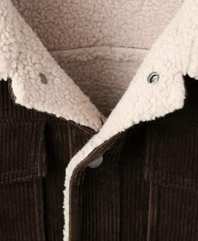 Mango Men's Shearling-effect Lining Corduroy Jacket In Brown