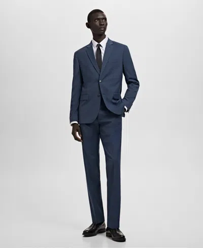 Mango Slim Fit Suit Jacket In Blue