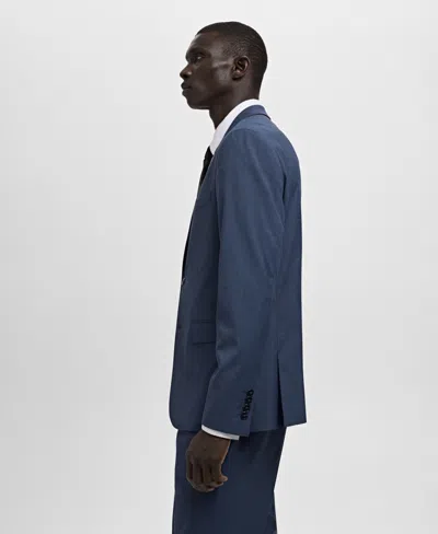 Mango Slim Fit Suit Jacket In Blue