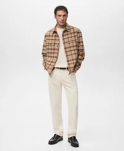 Mango Men's Pockets Check Overshirt In Green