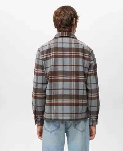 Mango Men's Pockets Check Overshirt In Orange