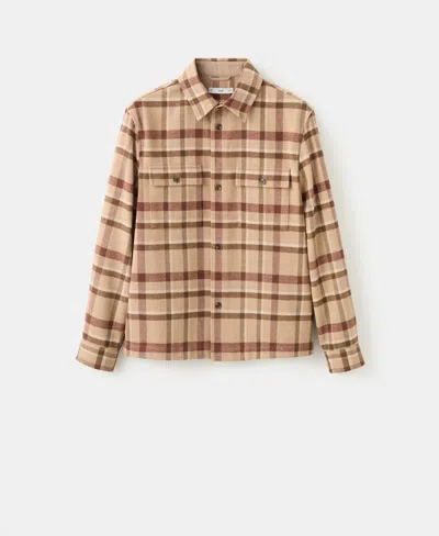 Mango Men's Pockets Check Overshirt In Green
